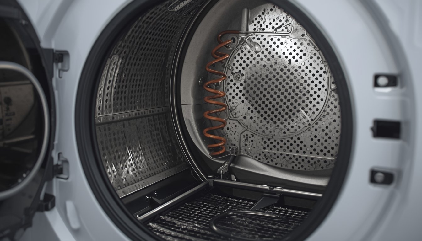 dryer heating element replacement on repair bench